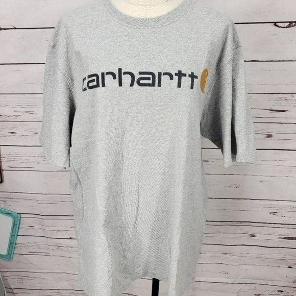 Carhartt Men's Logo Grey Short Sleeve Tee Shirt Size XL Extra Large - Picture 6 of 8